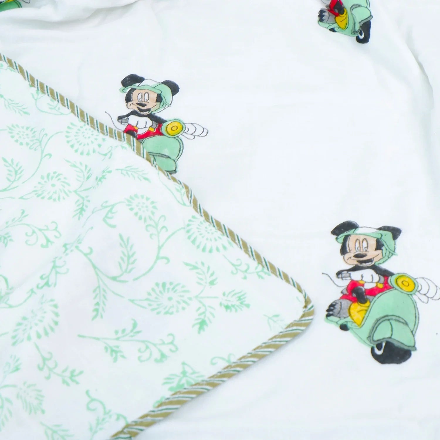 Single Bed Mickey scooter Handblocked printed Children Dohar - Housi