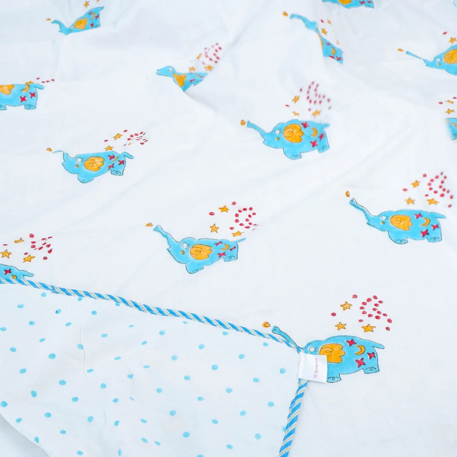 Single Bed Love Handblock Printed Children Bed Dohar - Housi